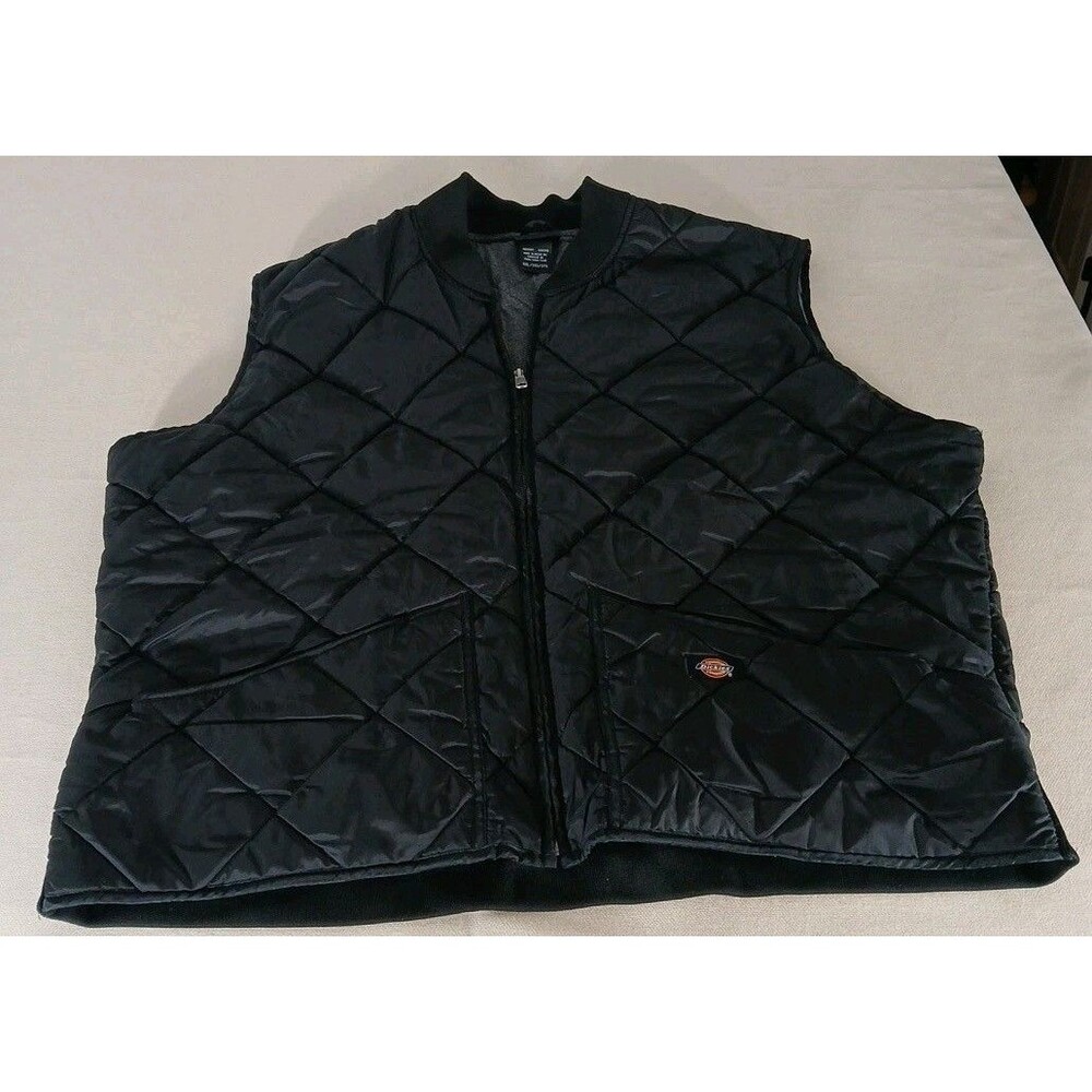 Dickies Black Diamond Quilted Men's Full Zip Vest w/Pockets-Size 3XL-EXCELLENT!